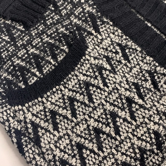Cynthia Rowley Wool Alpaca south West Santa Fe fire black white cardigan sweater - Picture 4 of 10